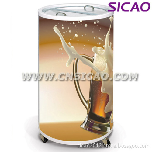 Round barrel can shaped party cooler